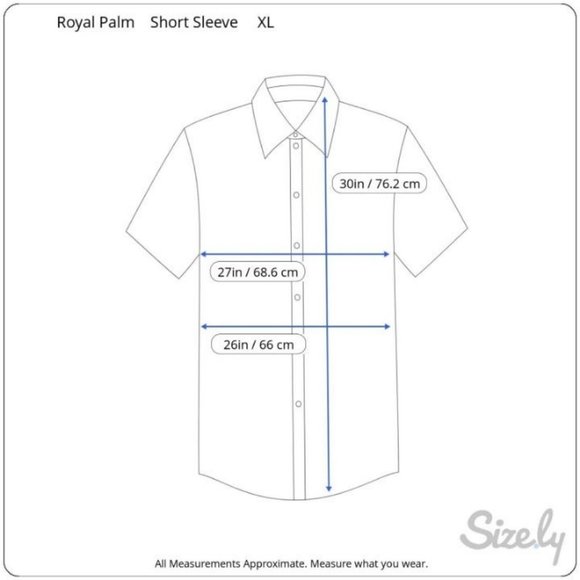 Royal Palm Men Hawaiian camp shirt pit to pit 27 XL aloha luau tropical fishing - Picture 2 of 9